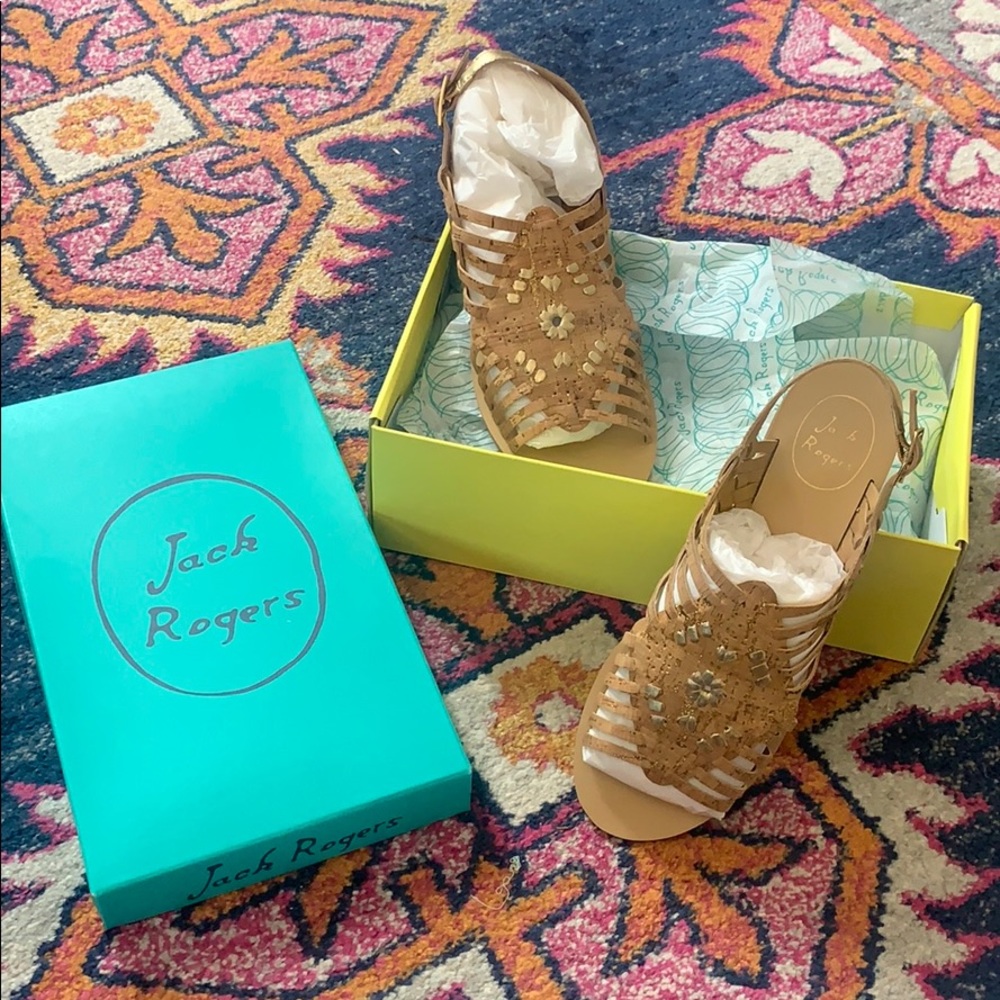 {Jack Rogers} Cork & Gold Savannah Sandals